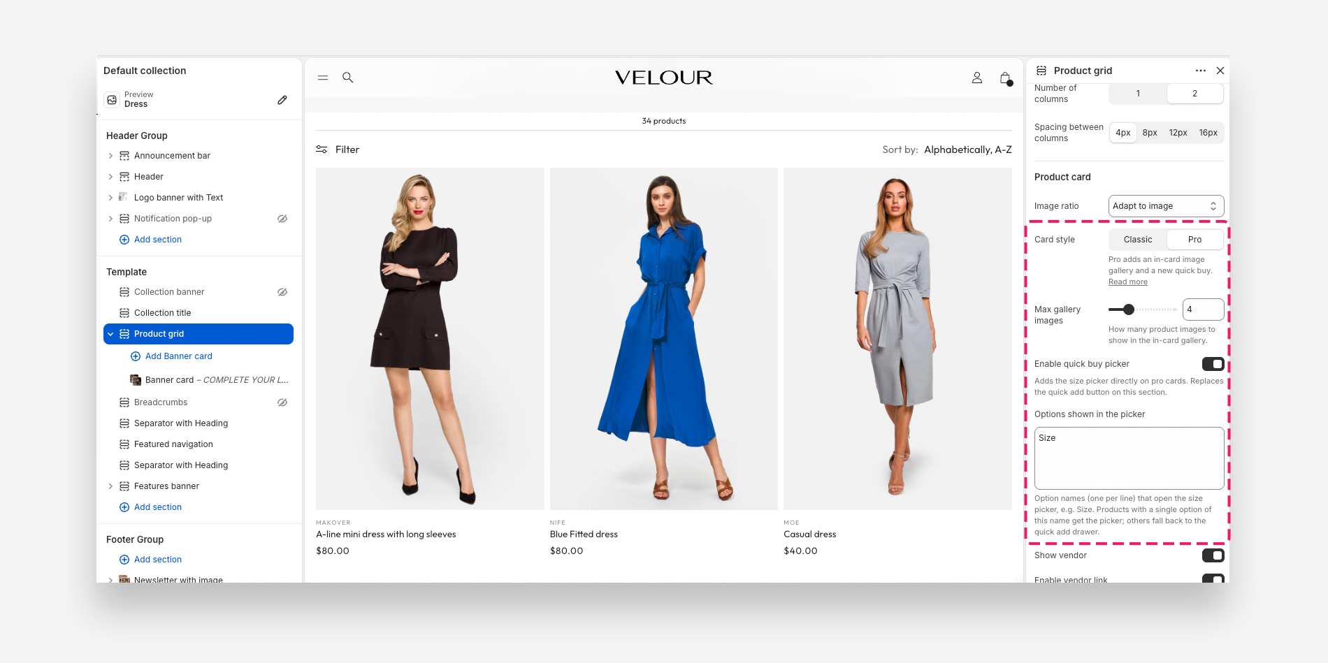 Product card Pro