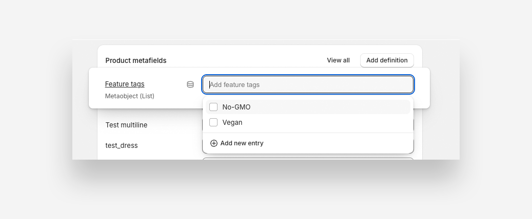 Assign metafield values to a product