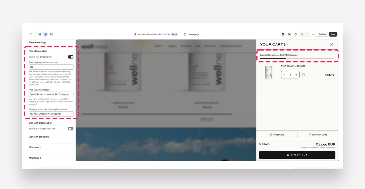 Free shipping bar